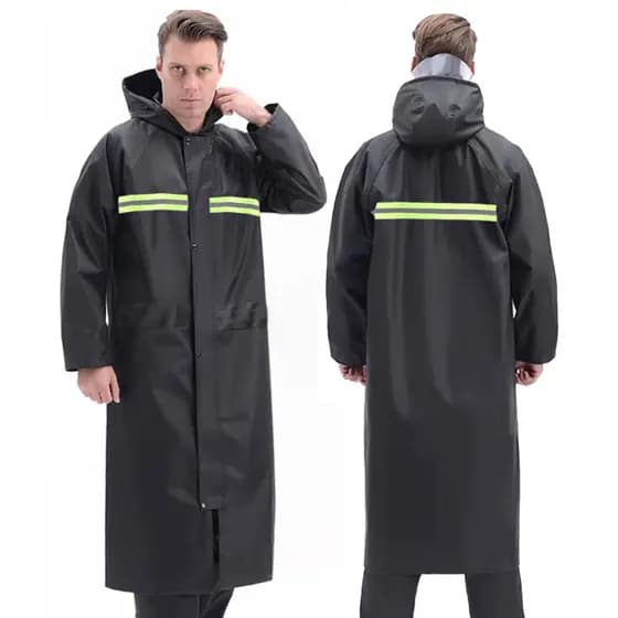 Capa De Chuva Com Zíper Para Homens E Mulheres Adultos Listras Capuz Trabalho Ao Ar Livre