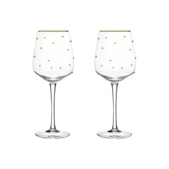 Conjunto 2 Taças para Vinho Balls Fio de Ouro 350ML