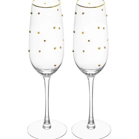 Conjunto 2 Taças para Champanhe Balls Fio de Ouro 220ML