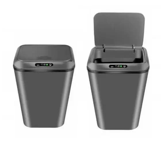 Lixeira com Sensor Movimento Automático Inteligente Recarregavel Toque Cesto Lixo Casa 16 Litros