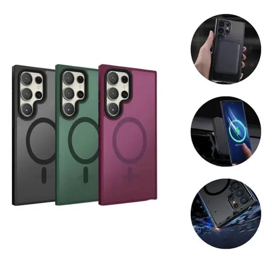 Capinha capa case magsafe Magnética Fosca proteção Para S20fe S21fe S23 S24 Plus Ultra