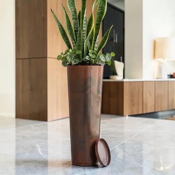 Vaso Decorativo Ibiza Luxo 72x26 Grande Moderno Marmorizado