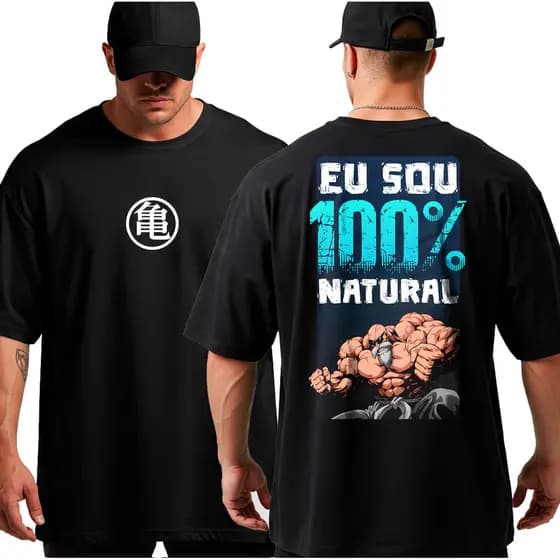 Camiseta Camisa Oversized Top para Academia Musculação 100% Natural Streetwear 100% Algodão