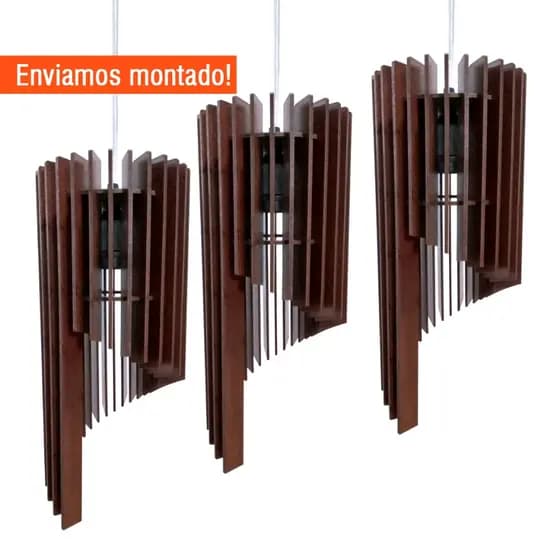 Kit com 3 Luminárias Lindas Lustres Pendentes - Decoração de Casa, Sala, Cozinha e Área Gourmet