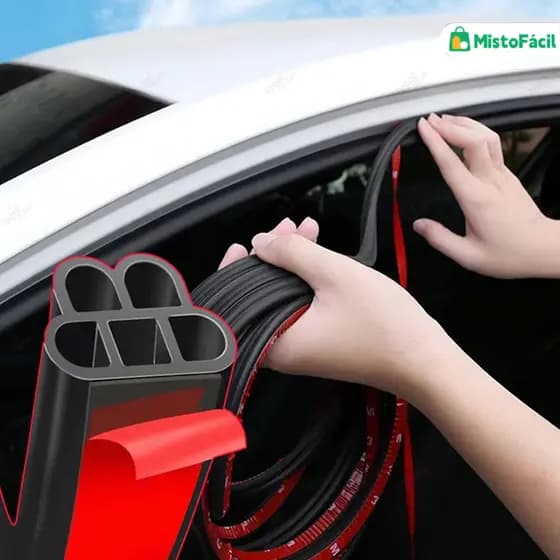 Borracha Vedação Automotiva 5M 5 Furos Anti Ruído Super Grossa Compatível Uno Gol Palio Up HB20