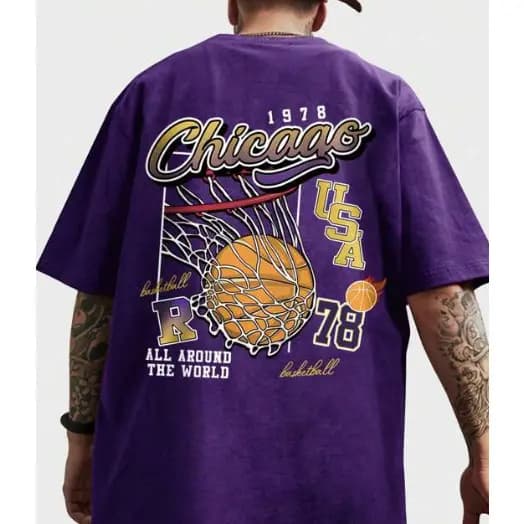 Camiseta Bola Basquete Streetwear Basketball T-shirt para de Adolescente Manga Curta