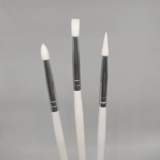 Kit com 3 Pincéis De Silicone Para Decoração Nail Design Manicure SQ4712