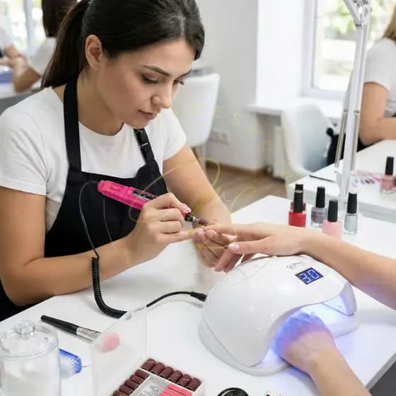 Kit Manicure Cabine Sun 5 Led UV 48w + Caneta Lixadeira Eletrica Rosa Unhas Gel Unha Pedicure