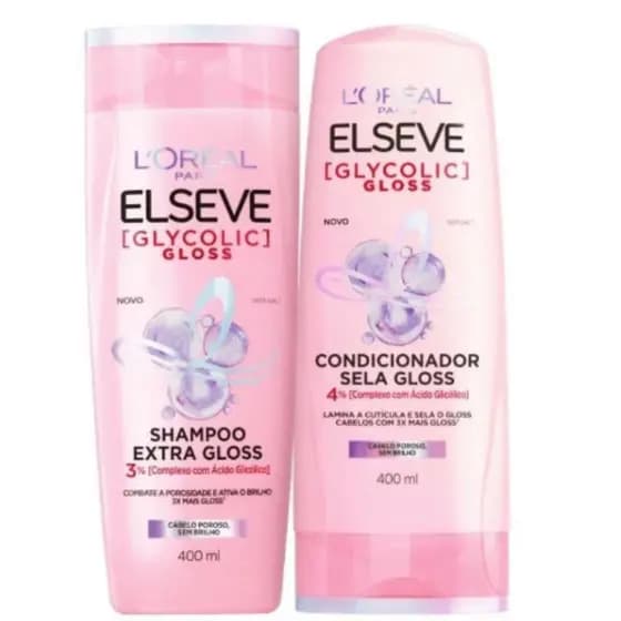 Kit Elseve Glycolic Gloss Shamp. + Condicionador 400ml