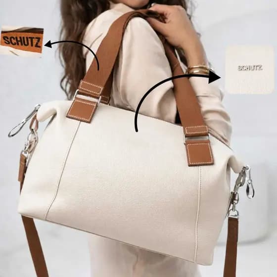 Bolsa Feminina Fashion Grande Couro Sintético Ombro Transversal Espaçosa