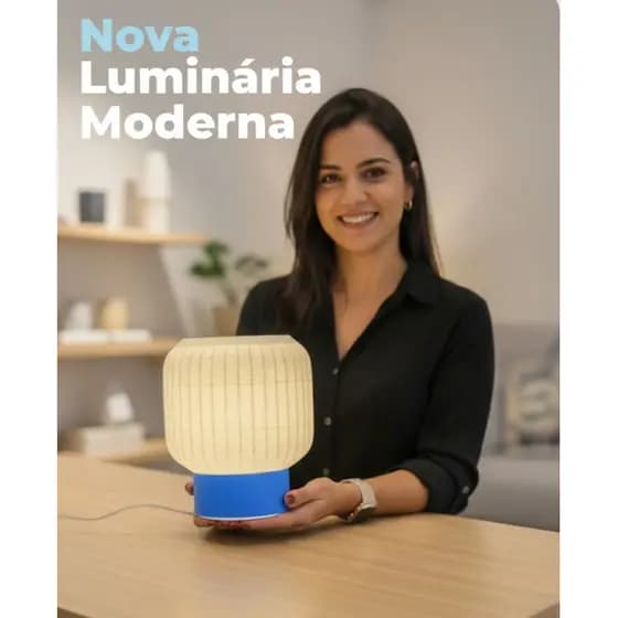 Abajur Luminária De Mesa Lampada Led Quarto Lindíssima 23cm altura decoração iluminação