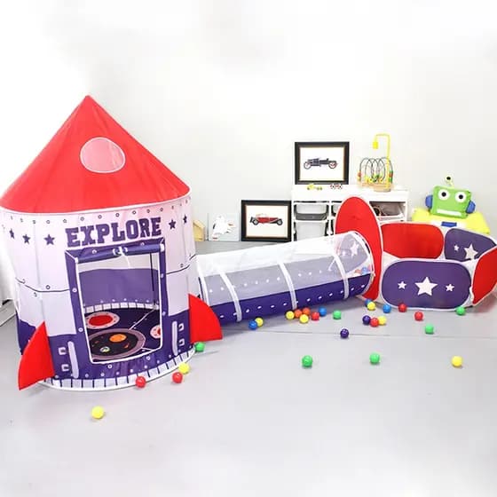 Tenda Toca Túnel Barraca 3x1 Playground Príncipe Com Cesta