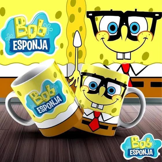 Caneca Porcelana Personalizada Bob Esponja 325 Ml