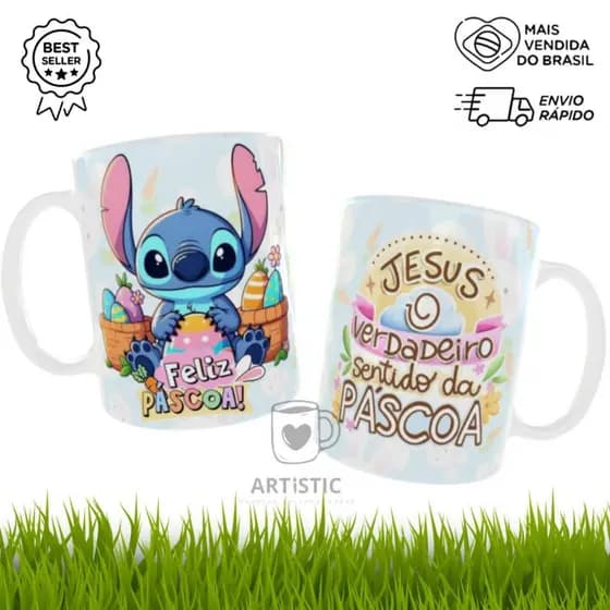 Caneca Personalizada de Páscoa Porcelana 325 Ml
