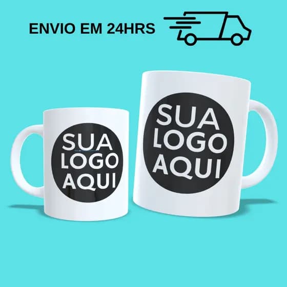 Caneca Personalizada com Sua Logo em Porcelana 325 Ml