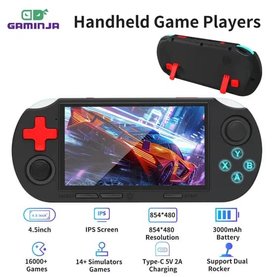 SF3000 Pro Console De Jogos Portátil Tela IPS De 4.5 Polegadas Retro Videogame Player Com Efeitos De Iluminação RGB