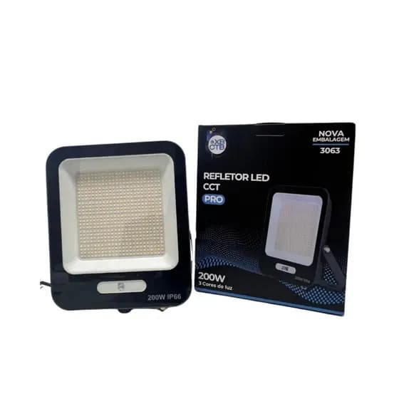 Refletor Led 200W Pro IP66 Garantia 5 Anos CTB 3 Cores