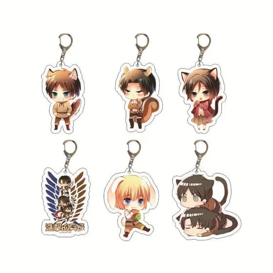 Chaveiro acrílico dupla face Anime Attack on Titan