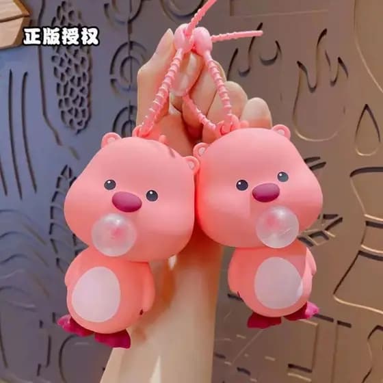 ((Chaveiro) Bonito desenho animado Ruby Spit Bubble Chaveiro Bolsa escolar Mochila Pingente Requintado Evento de Dia dos