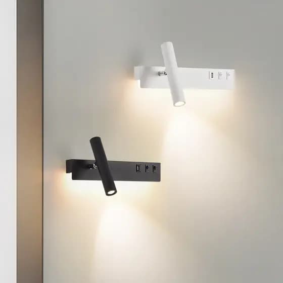 Lâmpada De Parede Leitura Cabeceira Nordic Moderno LED Luz Com Interruptor USB Iluminação Interior Decoração Do Quarto P