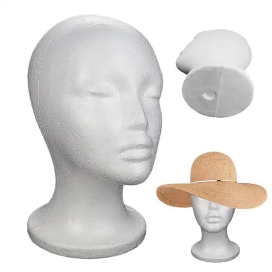 Cabeça De Manequim De Espuma , Modelo De Exibição De Chapéu haruamy