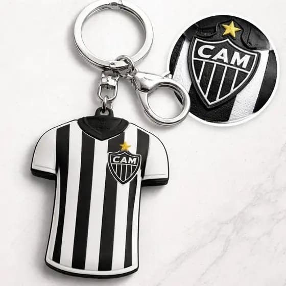 Chaveiro Atlético Mineiro Formato Camisa Galo Emborrachado Original