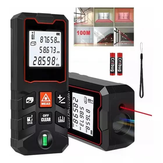 Trena Laser 40m - Mede Área/Volume, IP54, Laser Verde, Nível Eletrônico para Construção