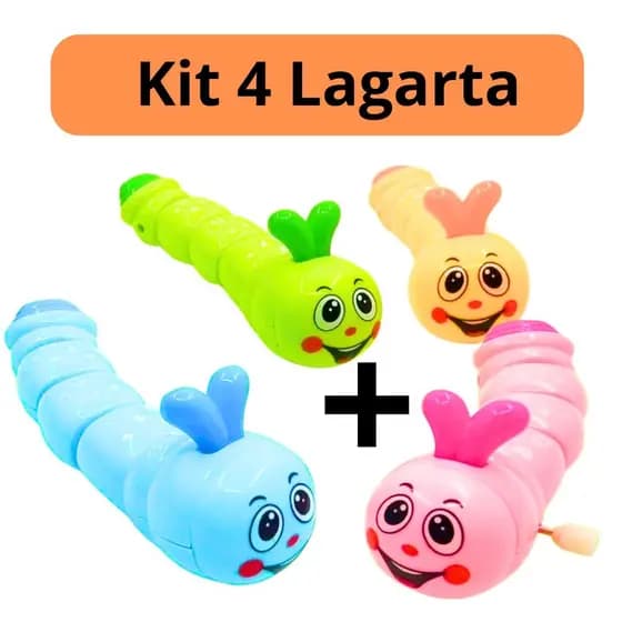 Brinquedo Minhoca mini Lagarta a Corda Colorida Para Bebe