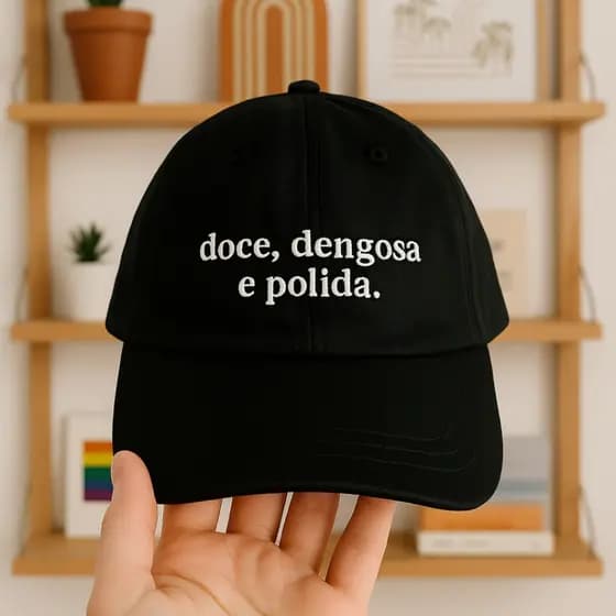 Boné Preto Feminino Música Alcione Pagode Raíz Doce, Dengosa e Polida 100% Algodão