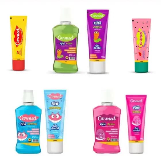 Enxaguante Bucal ou Gel Dental Carmed Fini Sabores 1 ou 2 Unidades