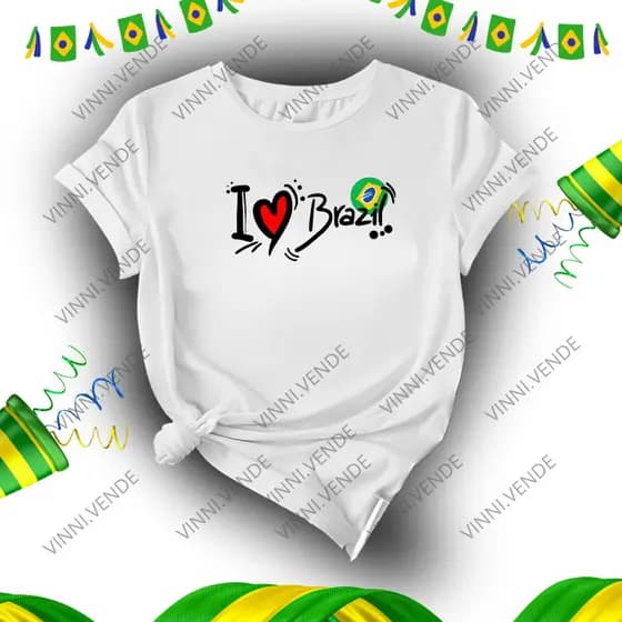 Camiseta Brazil Blusa 100% Algodão Tendência Copa do Mundo
