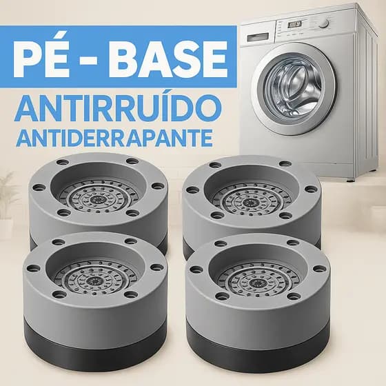 Suporte AntiVibração Almofada Pé Nivelador de Borracha Pezinho Máquina Lavar Móveis AntiRuído