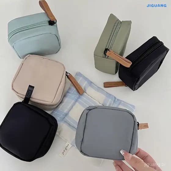 Mulheres Mini Náilon Viagem Saco Cosmético À Prova Dwaterproof Água Bolsa Chave Batom Fone De Ouvido Moeda Guardanapo Sa