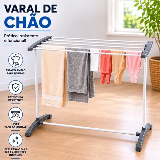 Varal De Chão Portátil Leve Estender Seca Roupas Toalhas Varal de Apartamento Desmontável Varal Meia