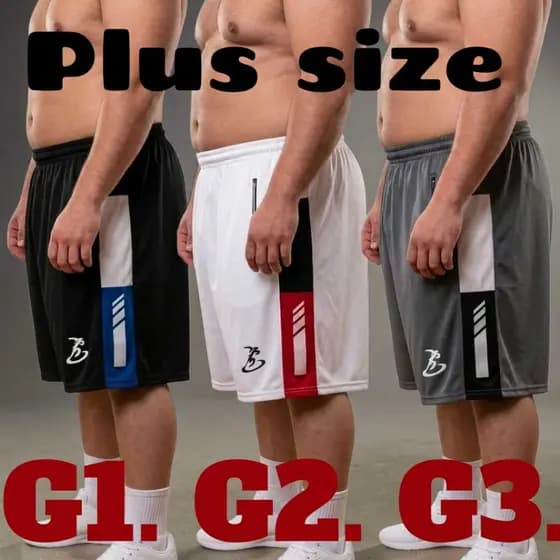 Kit De 3 Bermudas Plus Size G1 G2 G3 Masculina Esportiva Tamanho Grande Para Academia Com Ziper E Bolso Traseiro