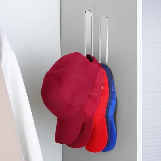 Organizador de Bonés Transparente - Suporte para Chapéus de Parede, Porta e Armário
