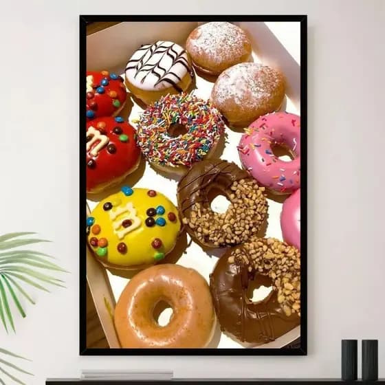 Quadro Rosquinha Cozinha Colorido Decorativo A3 35x45cm