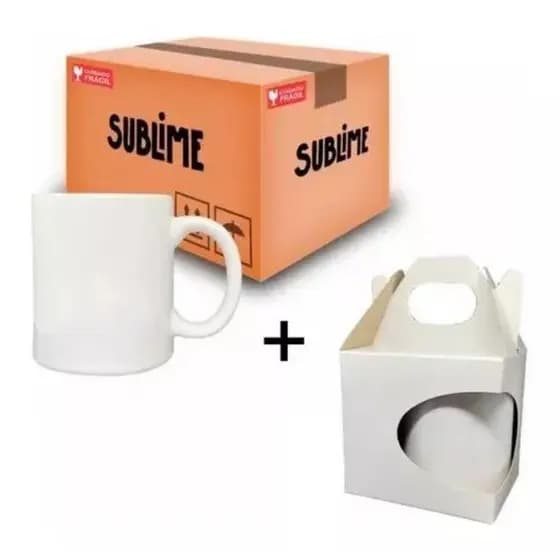 Caneca + Caixinha P/ Sublimação Sublime 325ml- 12 Unidades. .