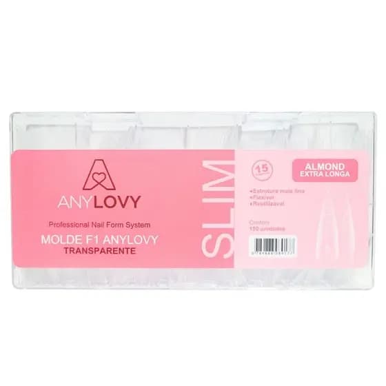 Molde F1 Slim Almond Extra Longa AnyLovy Zero Milímetro 150 Unidades