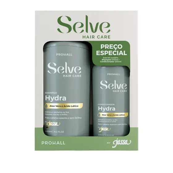 Kit Shampoo + Condicionador ProHall Selve Hydra Cabelos Opacos e Sem Brilho Aloe Vera e Ácido Lático