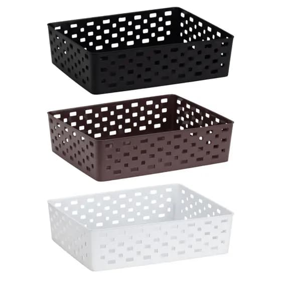 Cesto Organizador Multiuso Pequeno Quadrado 3 Litros Branco Preto Café Bege