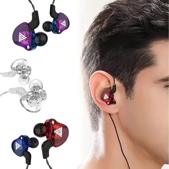 QKZ AK6 Fones De Ouvido Com Fio Fone Intra-Auricular Atualizado Monitor De Palco Dinâmico Microfone Baixo