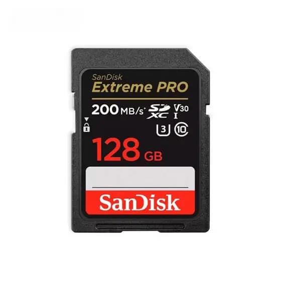 Cartao Sandisk Sdxc Extreme Pro U3 Ultrahd 4k 200mb/s 128gb