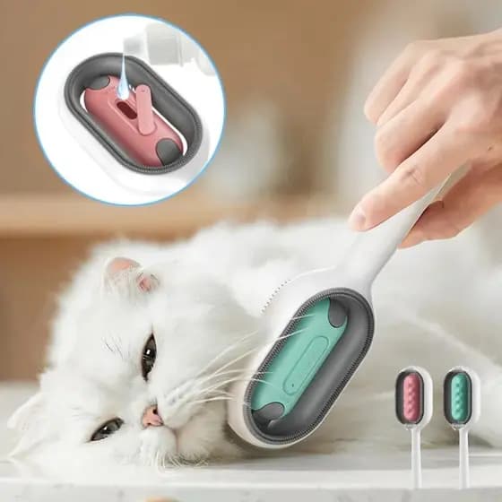 Escova De Remoção De Pelos, limpa, massageia, ComTanque - Para Cães e Gatos