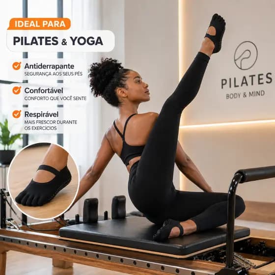 Meias pilates Antiderrapante Sapatilha Kits 1, 2, 3, 6 pares – Feminina Hidroginástica Algodão 35-40