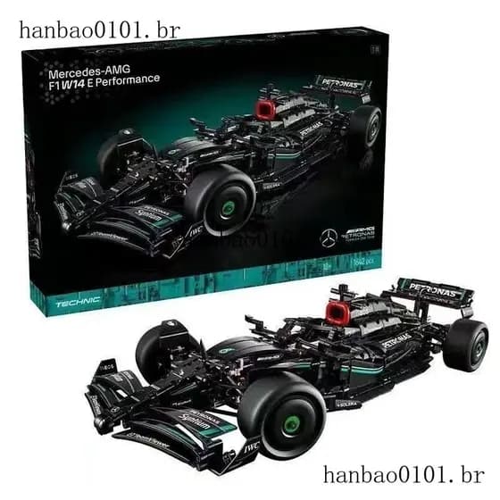 GPXU 1642 PCS 1:8 63 cm Conjunto de Carro de Corrida F1 Mercedes-Benz Compatível com Tecnologia Lego, Blocos Montáveis