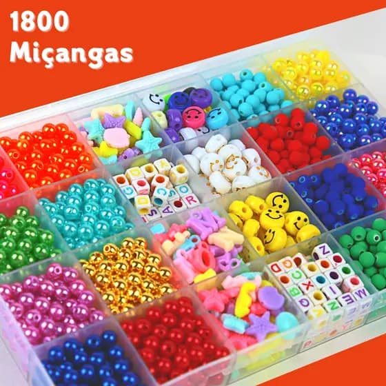 Miçangas e Letras Kit 1800 Peças Para Pulseirinha - AERO