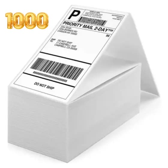 1000 Etiquetas Termica 10 x 15 Envios E-commerce Branca Adesiva Sem Ribbon Serrilhada Resma