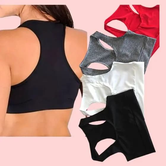 Kit 3 Ou Apenas 2 Top Fitness Feminino para Malhar Suplex Moda Academia sem Bojo