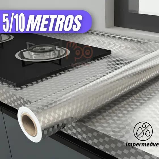 5/10/15 Metros Rolo Papel Adesivo De Alumínio 3D Impermeável Proteção Para Cozinha E Fogão